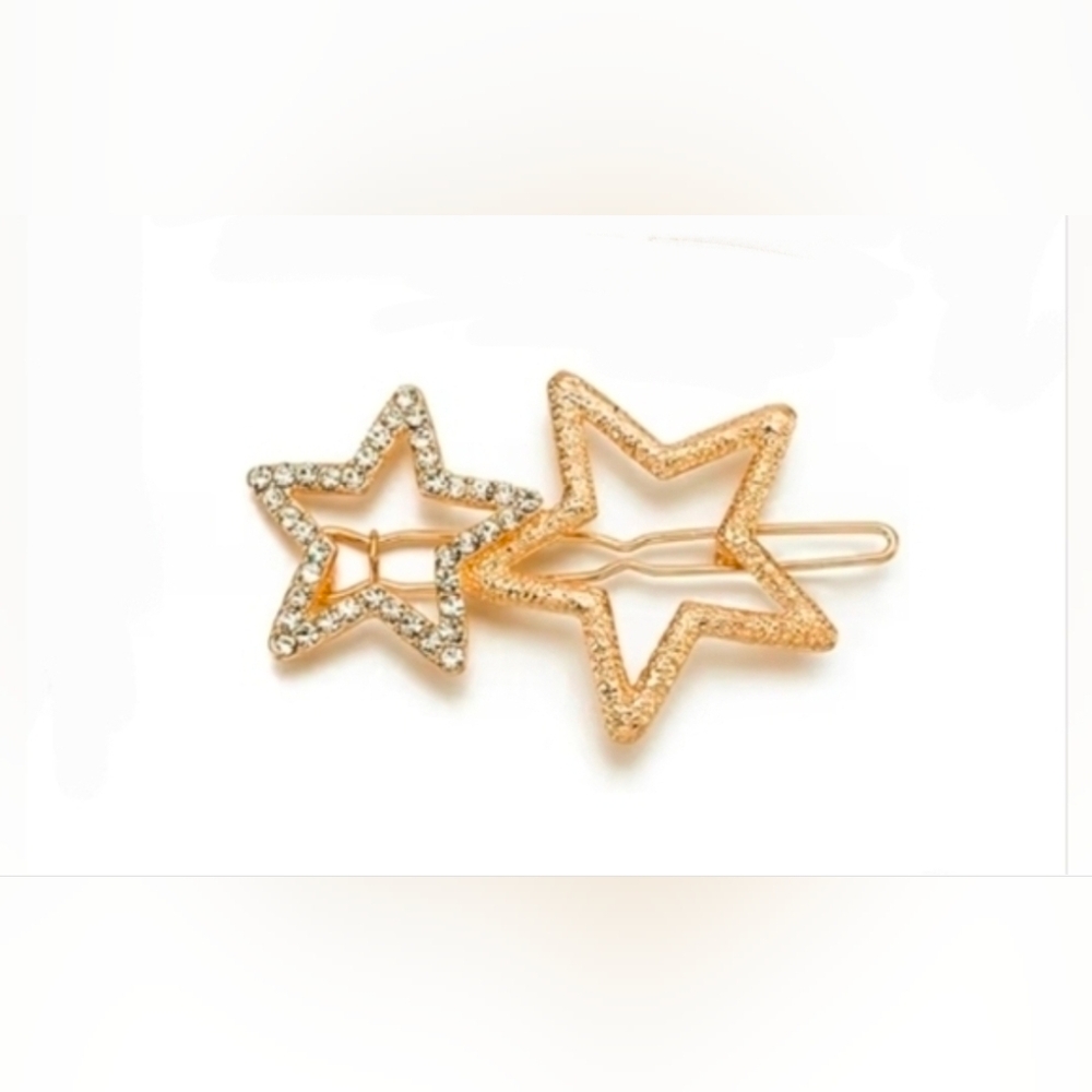 Gold Star Rhinestone Hair Clip BNIB